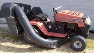 Riding Lawnmower with Double Bagger