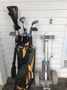Wilson Golf Bag, 12 clubs and Cart