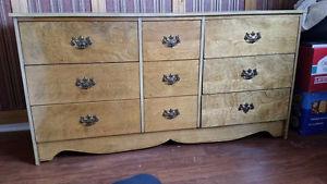 Wooden dresser with 9 drawer chest
