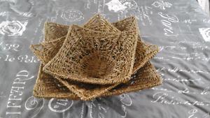Woven baskets in large, medium and small