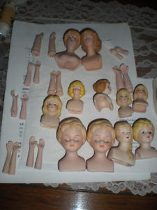 porcilin doll heads and arms