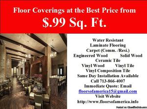 Floor Coverings at the Best Price from $.99 Sq. Ft.
