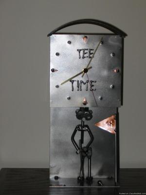 Hand-Made Golfer Pendulum Clock