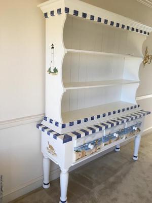 Open hand painted hutch