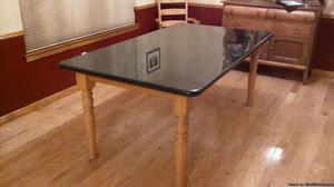 Granite Dining Room Table with Custom Wood Base