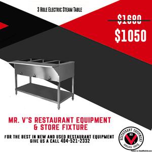 3 Hole Electric Steam Table