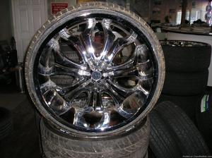4 24 inch 2 crave wheels AND TIRES atlanta (with shipping