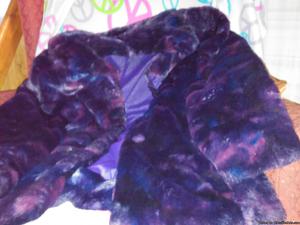 Purple fur coat
