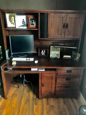 Solid Oak computer Desk and chair