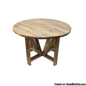 Solid Wood Round Farmhouse Dining Table