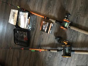 2 brand new catfish rods with brand new reels plus all the