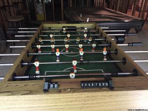 Foosball and pool table