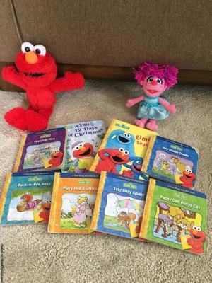 Elmo Toddler Books and stuffed Elmo