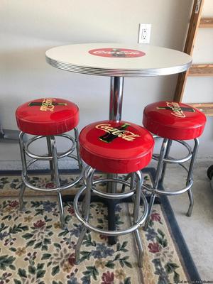 Coca-Cola Table and Barstools