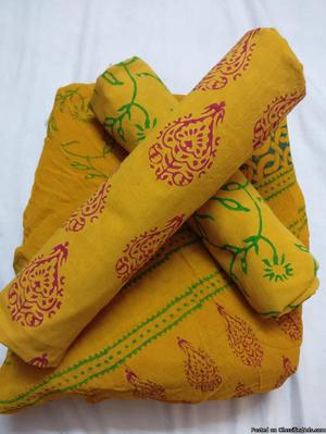 elegant cotton printed suits with chiffon dupatta