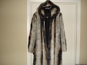 Faux Chinchilla Hooded Coat