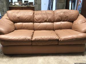 Leather sofa and love seat