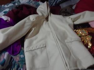 White leather rabbit jacket