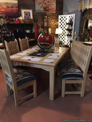 Custom built solid ash dining table & chairs