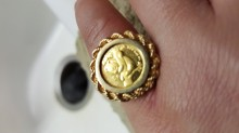 24k gold panda coin ring