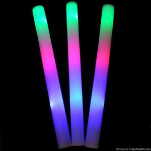 Flashing LED Multi Coloured Foam Sticks x 5