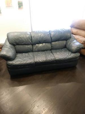 Blue leather couch $75/OBO