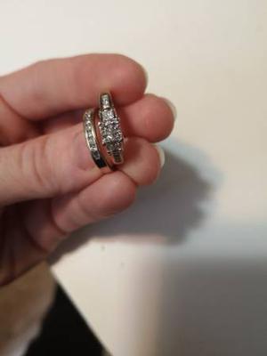 Diamond engagement and wedding ring