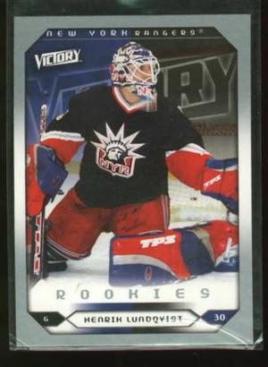 Henrik Lundqvist Rookie Card New York Rangers