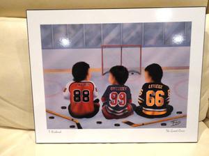 Hockey Print on a Laminated Plaque. Called The Great Ones