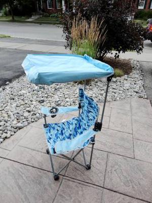 Kids Size Folding Camping Outdoor Chair w/ Built in Sun
