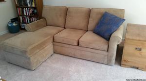 Sofa with right or left storage chaise; like new