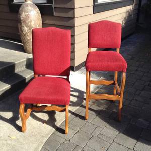 10 Upholstered Chairs and 5 matching Stools