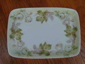 Antique Three Crown China Floral Tray Made in Germany