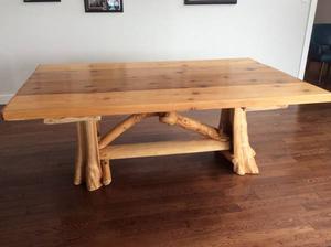 Hand crafted cedar harvest table