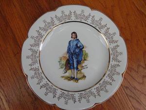 Vintage Blue Boy Gainsborough Plate by Wood and Sons England