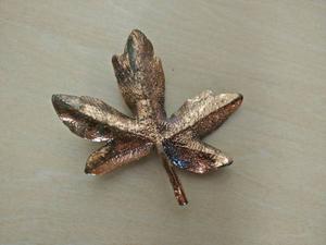 Vintage Copper Maple Leaf Brooch Pin
