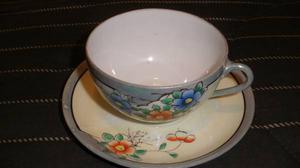 Vintage Nippon Hand Painted Flowers Pattern Tea Cup and