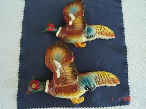 Vintage Set of 2 Miniature Pheasants made in Japan