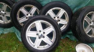 5 Factory Jeep 17" Alloy Rims with sensors and caps with