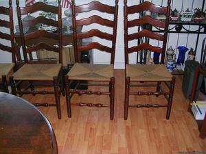 6 Antique Cherry Ladder Back Chairs for Sale, Cash Only!