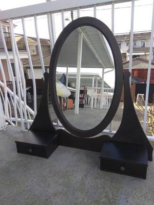 Black Vanity Mirror With Two Drawers