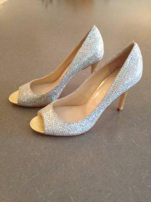 Enzo Angiolini Silver Sparkly Shoes