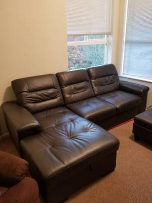 Leather Sectional with Storage