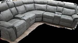 New Power Reclining Grey Sectional Sofa