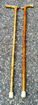 Pair of Vintage Burl Wooden Walking Canes
