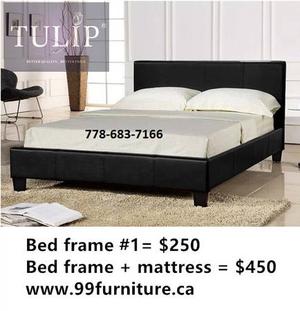 ██TULIP Brand New Queen Size Platform Bed and Eurotop