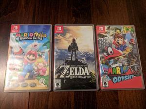 Zelda BOTW, Mario Odyssey, Mario Rabbids Kingdom for Switch
