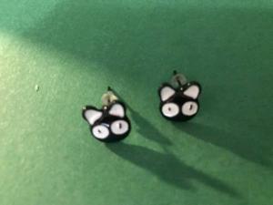 Black Cat Face Earrings Jewelry Halloween