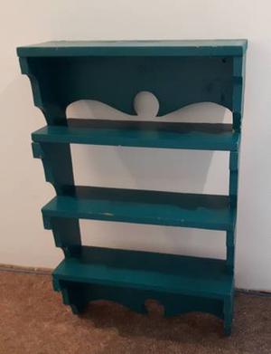 Attractive Teal Wooden Wall Shelf