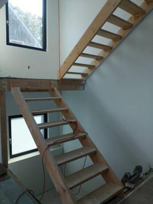 Construction stairs and handrails